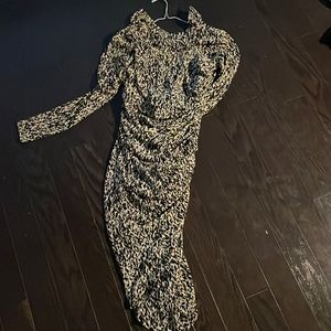 Dynamite midi fitted leopard print dress